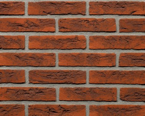 Metselsteen handvorm Geba 030 oranje blauw bezand.