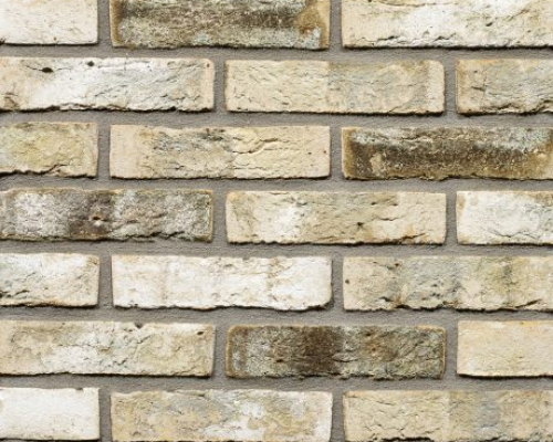 Metselsteen handvorm Geba 133 geel groen bont gesinterd.