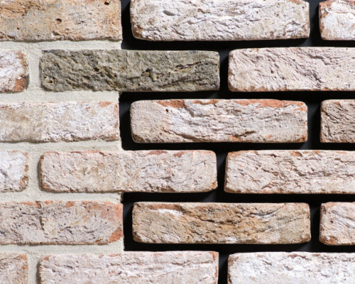 Metselsteen handvorm Geba 342 antiek geel-wit.