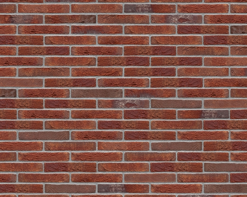 Steenstrip Geba 489 rood genuanceerd handvorm langformaat.