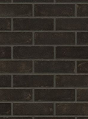 dikformaat metselstenen zwart op gemetselde muur binnenshuis