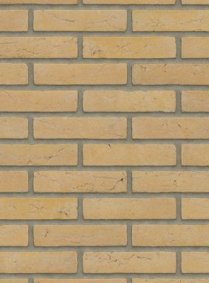 waalformaat metselstenen geel in een horizontale stapelverband muur
