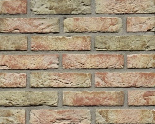 Metselsteen handvorm waalformaat Geba 052 rood bont wit zand.