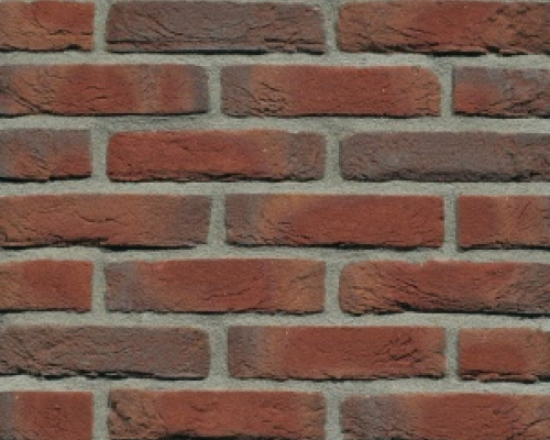 Metselsteen handvorm Geba 054 donker rood blauw genuanceerd.