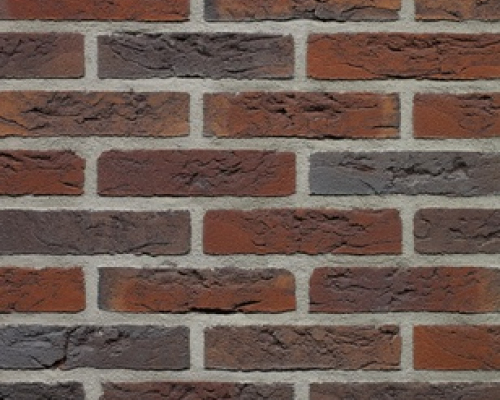 Metselsteen handvorm Geba 106 rood blauw bont.