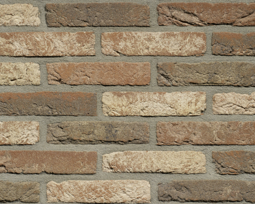 Metselsteen handvorm antiek look Geba 294 rood zwart bont.