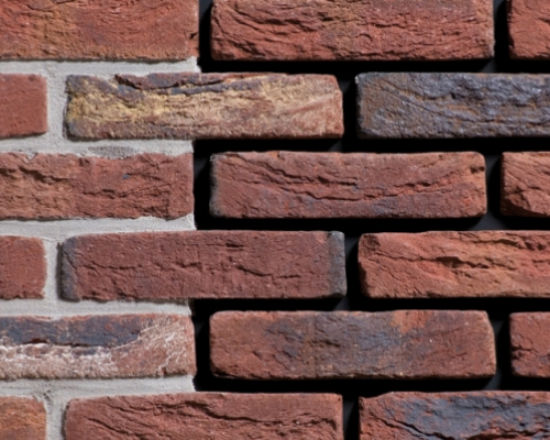 Metselsteen handvorm Geba 346 rood blauw genuanceerd.