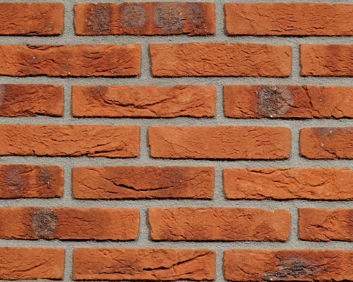 Metselsteen handvorm Geba 435 rood oranje gesinterd.